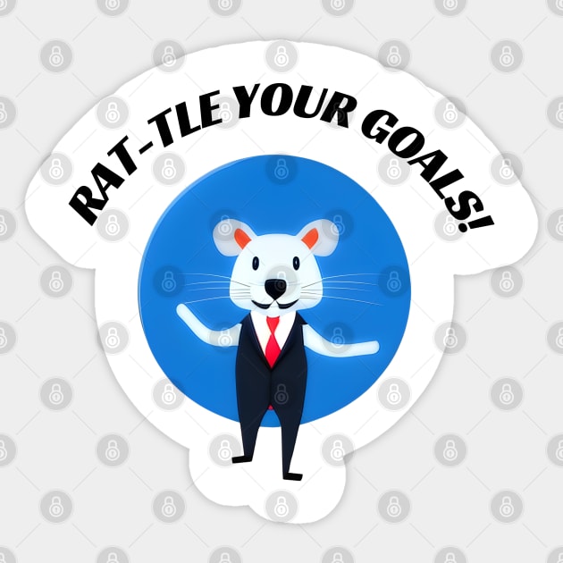 Rat-tle Your Goals! Entrepreneur Sticker by TeeStory